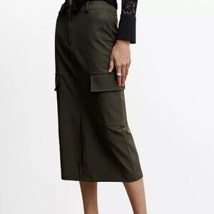 Nylon Cargo Midi Skirt from Mango